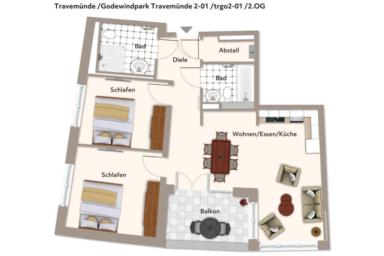 Apartament Godewindpark Travemuende Godewindpark Travemuende 2-01 Lubeka Zewnętrze zdjęcie